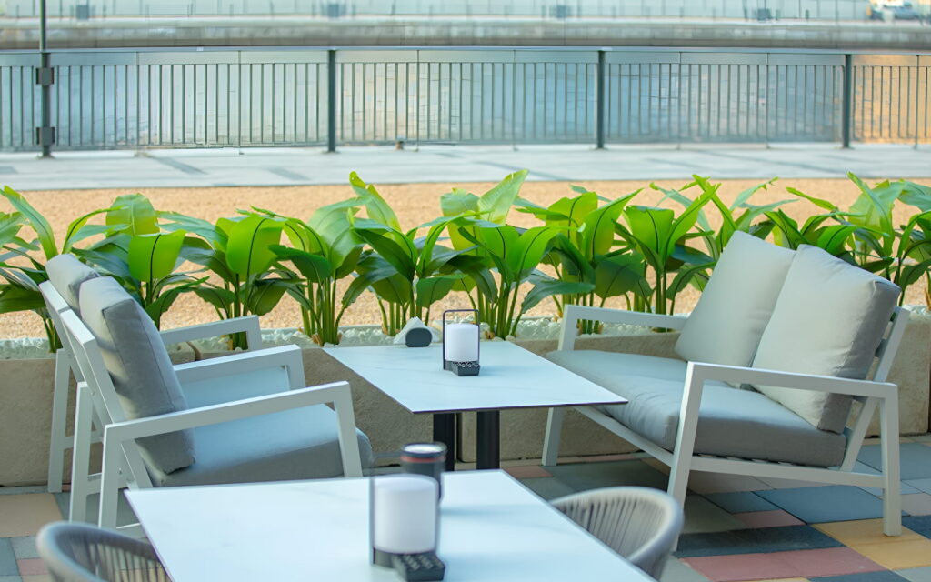 A platter of Lebanese breakfast items