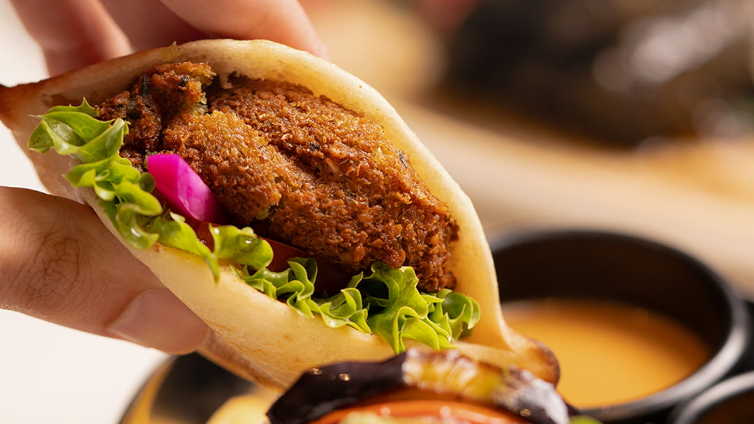 raditional Lebanese falafel sandwich option from the breakfast and lunch menu at Babati Restaurant Dubai.